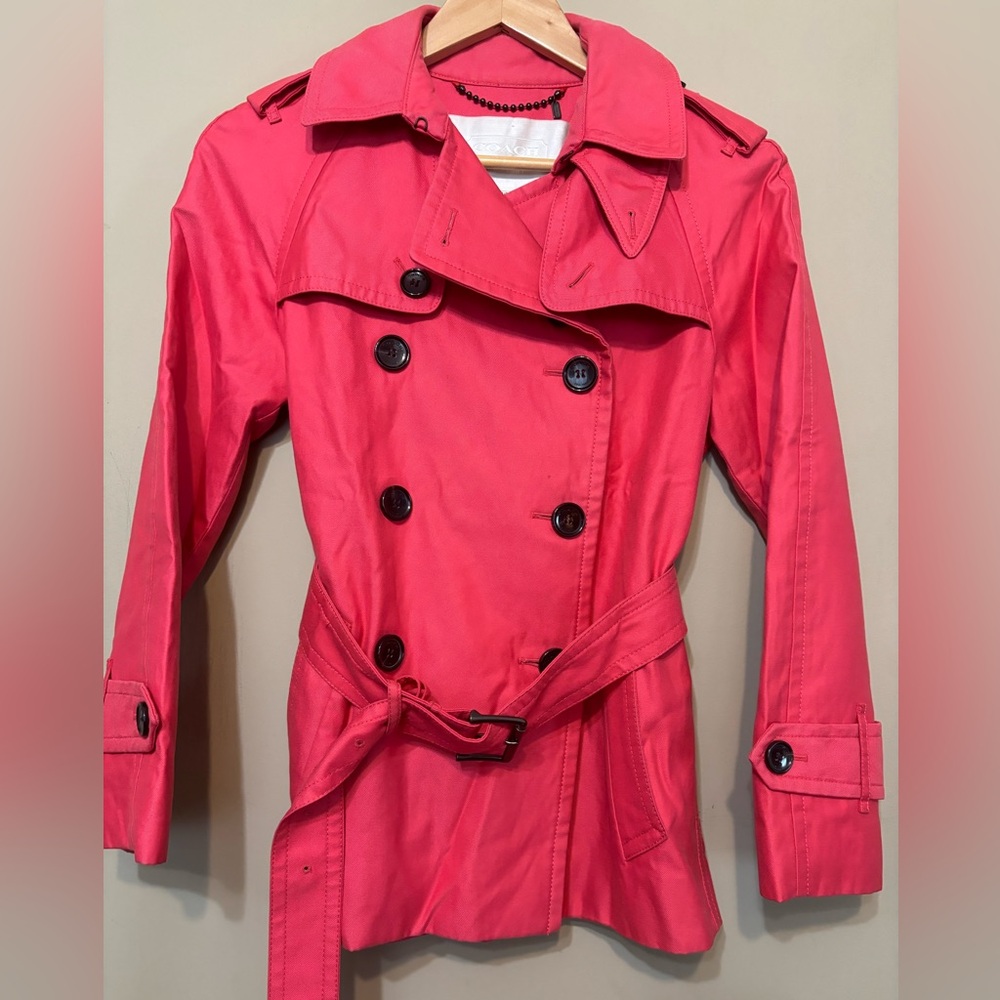 COACH EST. 1941 Trench Coat, Belted, Buttons, XS, Cotton Blend